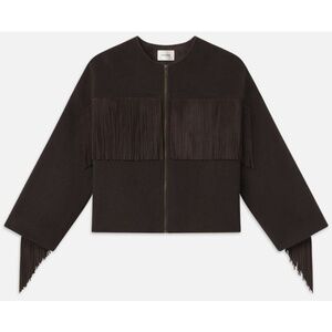 Frame Women's Mix Suede Fringe Wool Coat